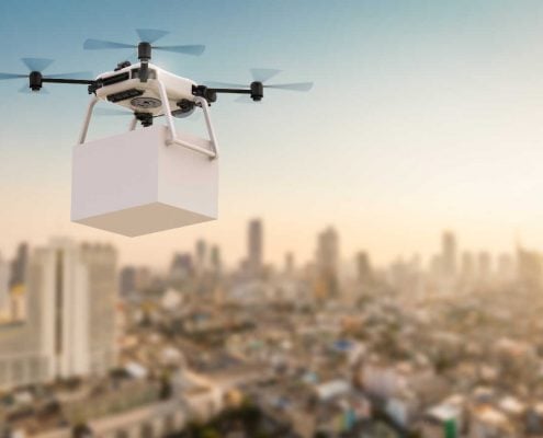 Drone delivery city sensors iot