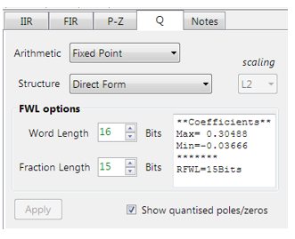 ASN Filter Designer direct form