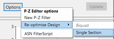 Re-Optimierung des Filterentwurfs